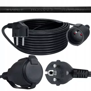 Elektrický interviewer black 20 m 3X1,5 mm IP20
